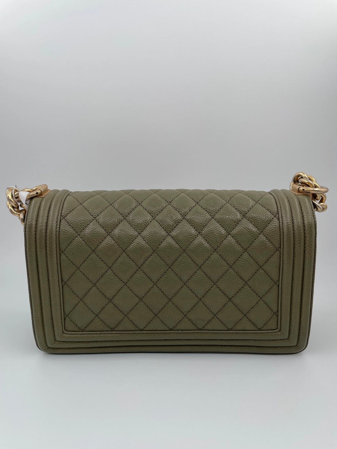 Authentic Chanel Army Green Medium Boy Bag