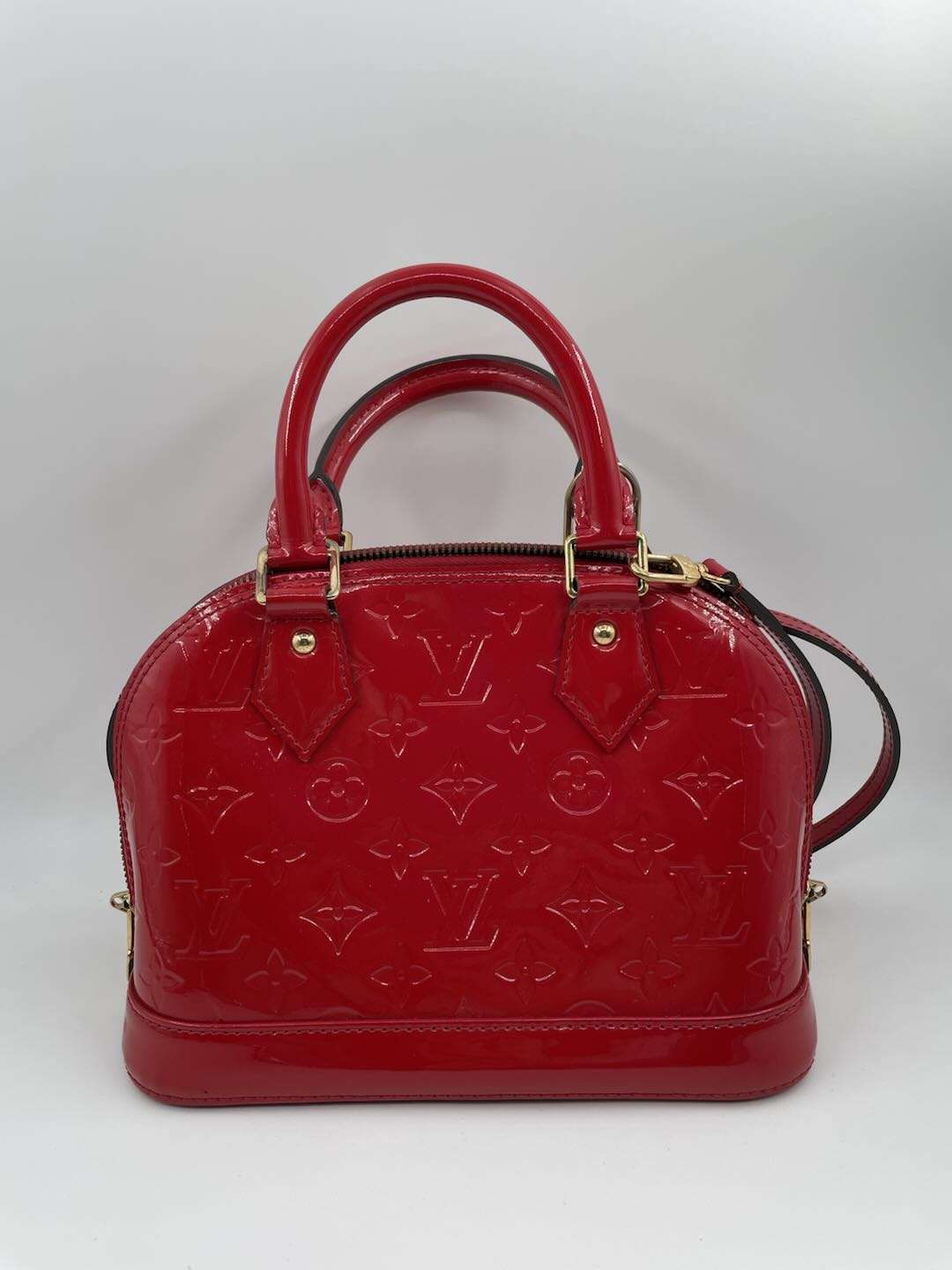 Louis Vuitton Red Monogram Vernis Leather Alma Top Handle Bag
