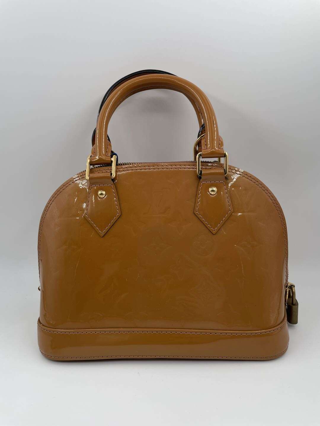 LOUIS VUITTON Alma BB Monogram Vernis Rose Velours Hand Shoulder Bag