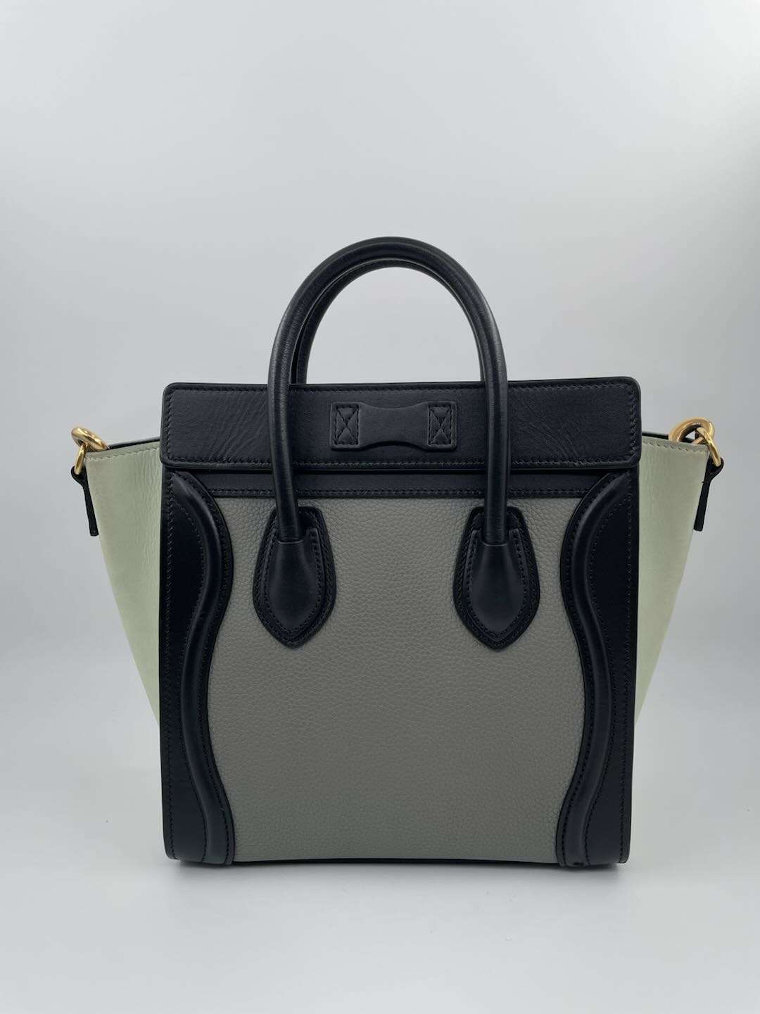 CELINE Tote Bag Luggage Micro Shopper Leather gray leather from