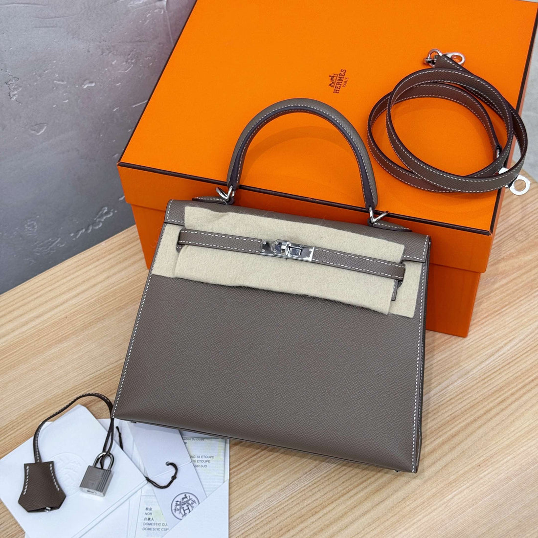 Etoupe Epsom Sellier Kelly 25 PHW