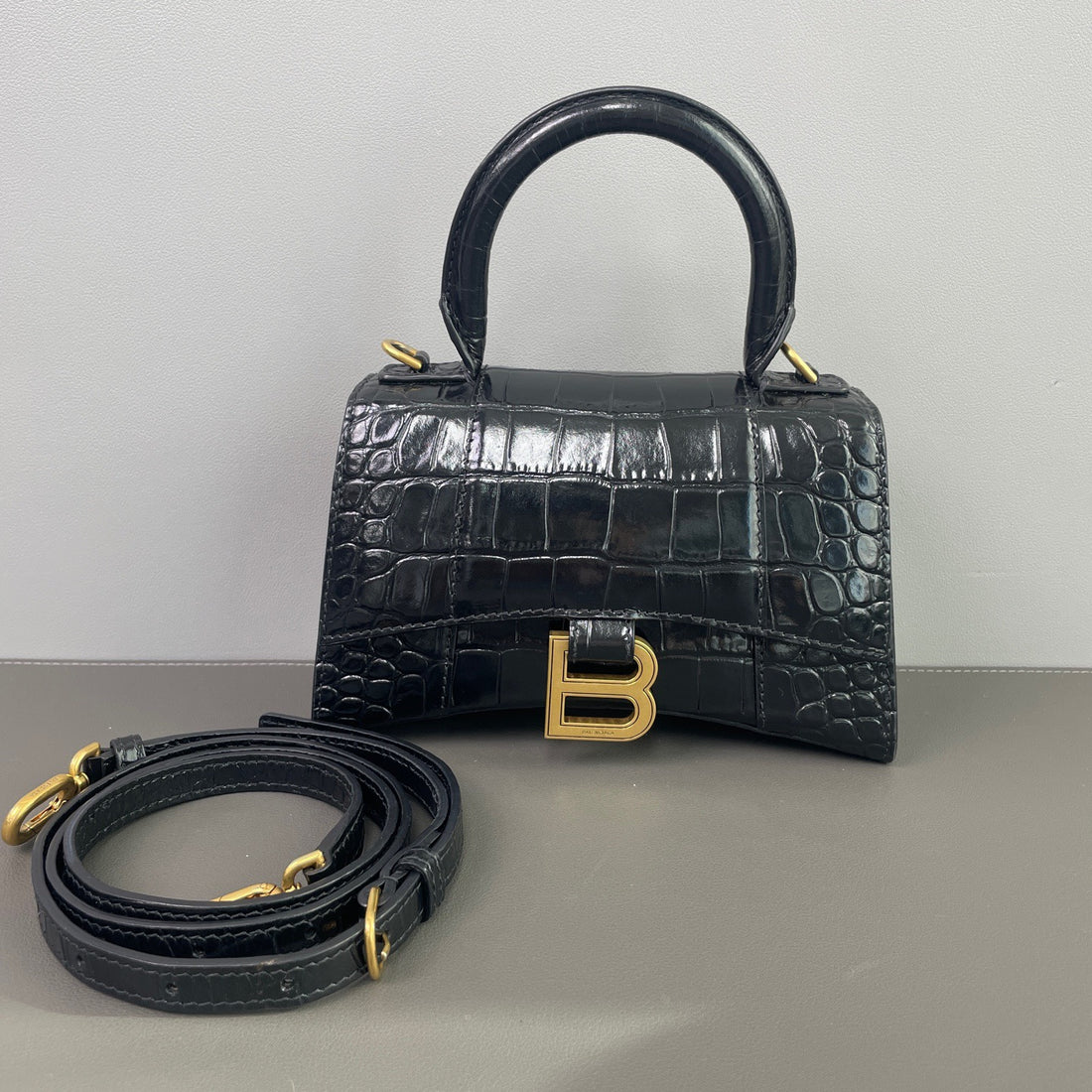 Balenciaga Hourglass Leather Crossbody Bag