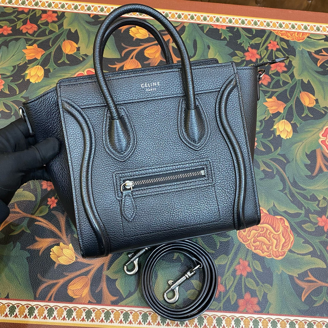 Celine Nano Luggage Leather Handbag