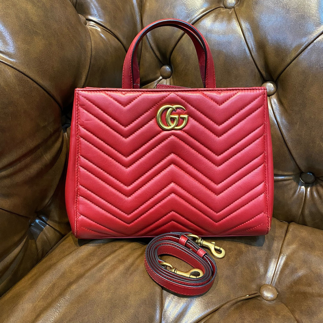 GUCCI GG Marmont Shopping Leather Handbag