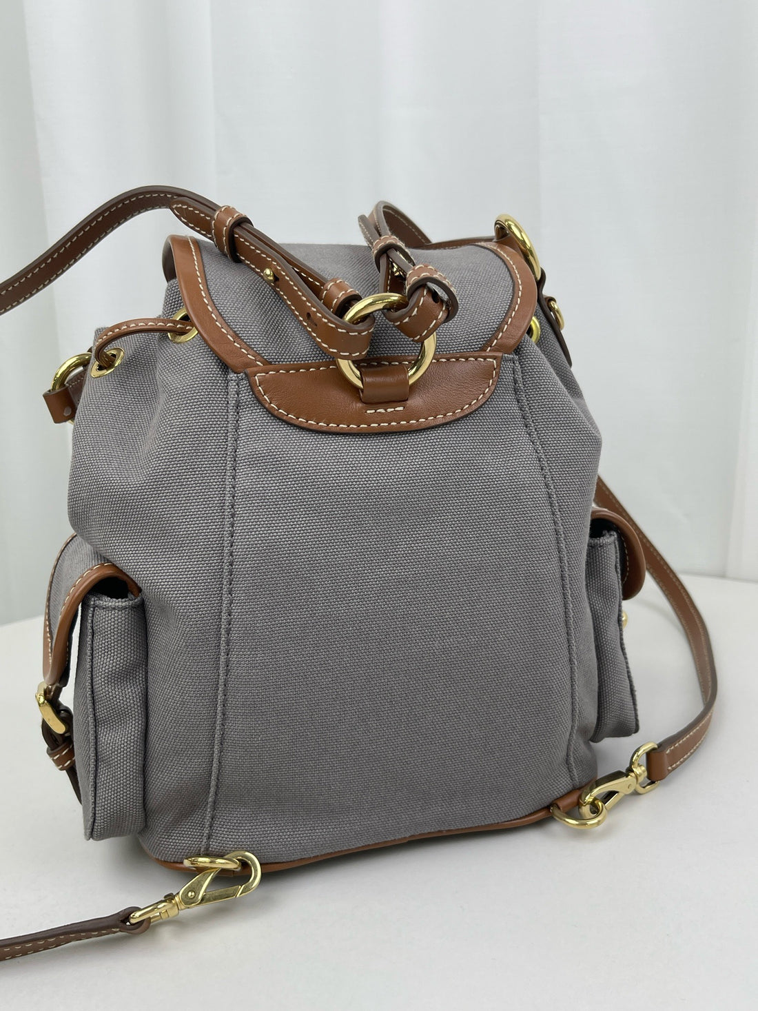 MIU MIU Canvas and Leather Backpack