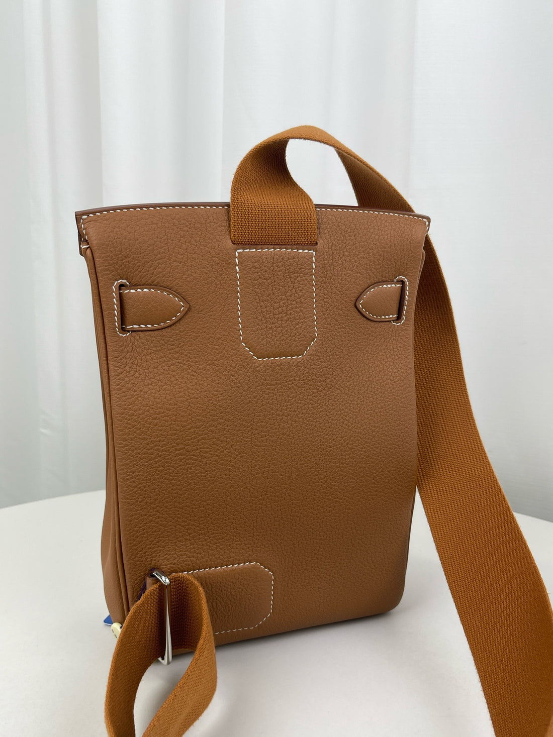 Hermès HAC A DOS gold brown with silver hardware, Togo leather