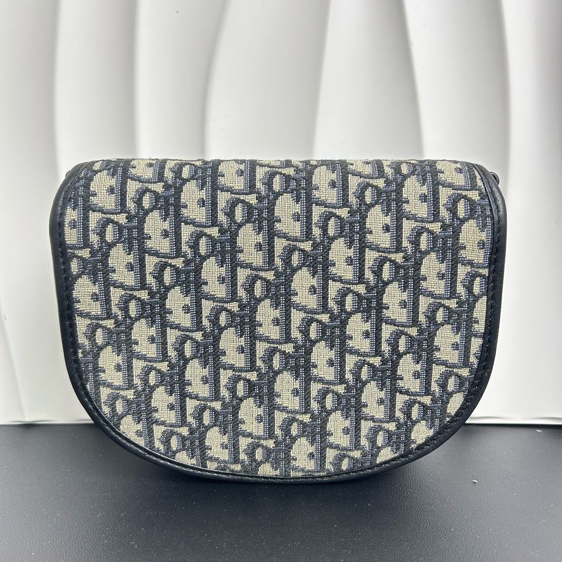 Dior Beige and Black Twill Mini Shoulder Strap Bag