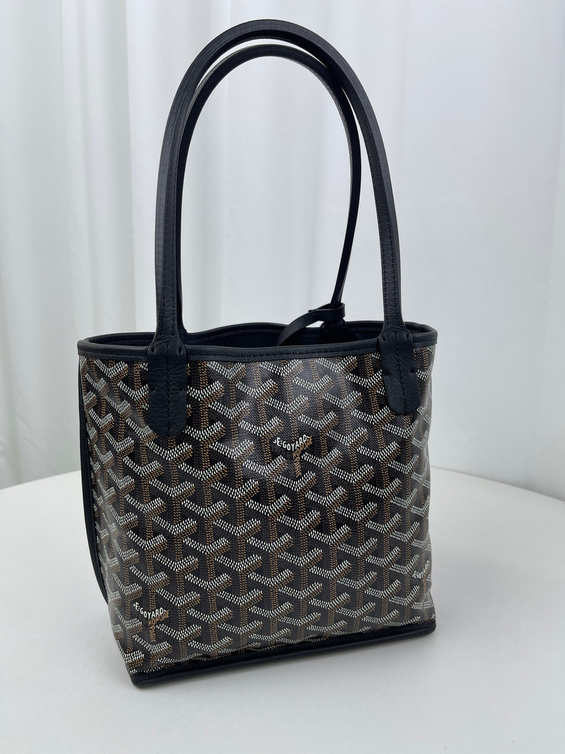 Goyard Black Goyardine Canvas Mini Anjou