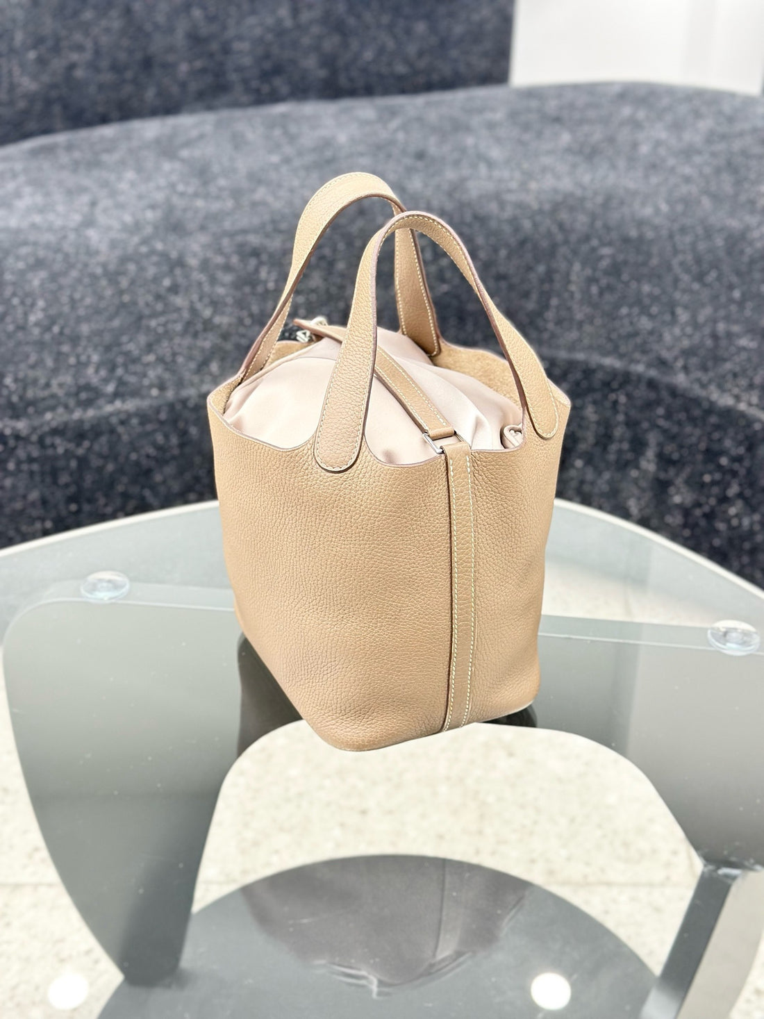 Hermès Picotin 18 Clémence Beige Marfa
