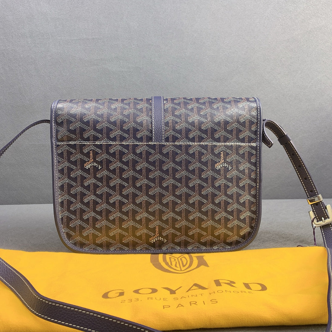 Goyard Blue Lychee Leather Messenger Bag