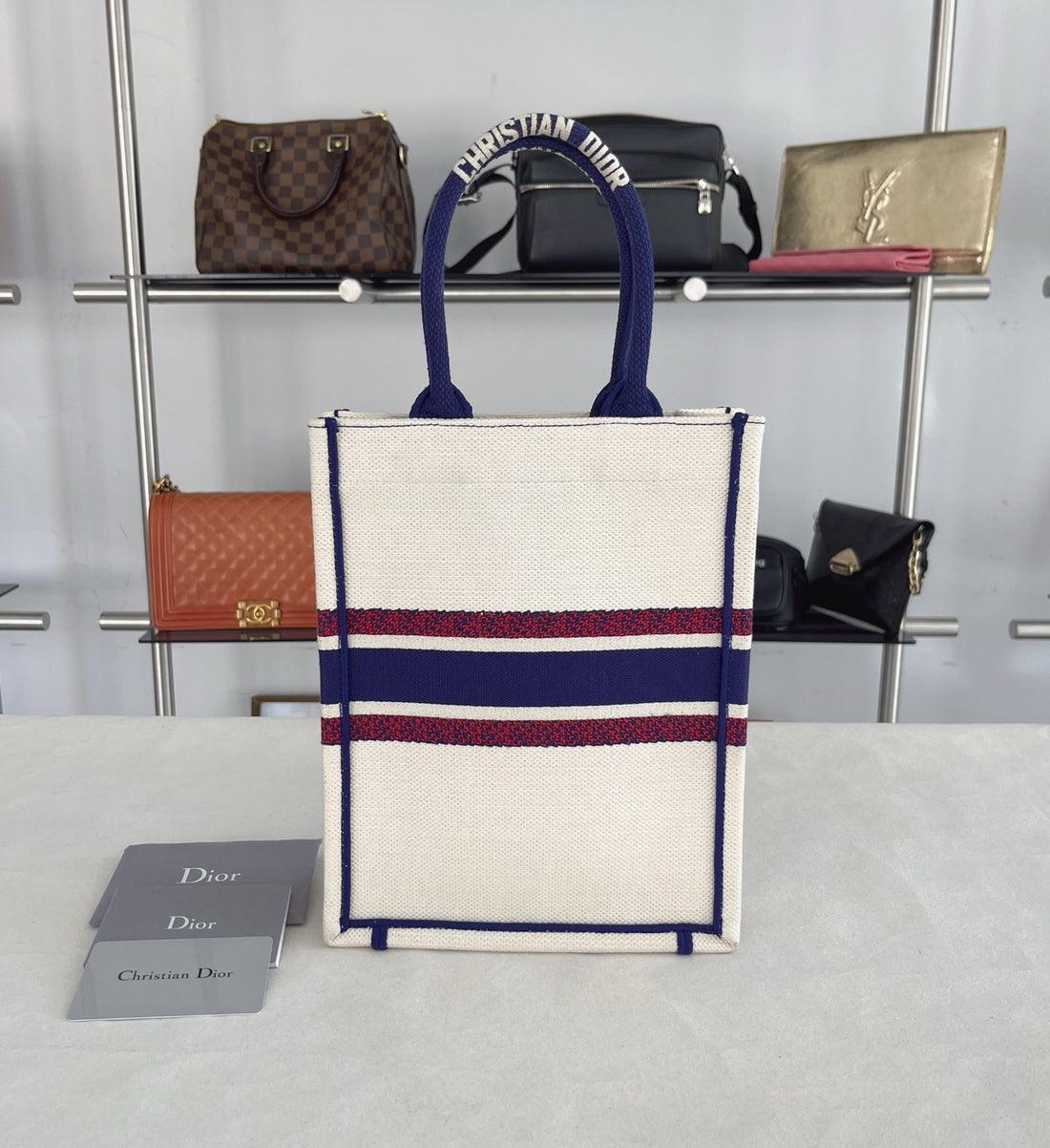 Christian Dior White Jadior Book Tote Mini Handbag