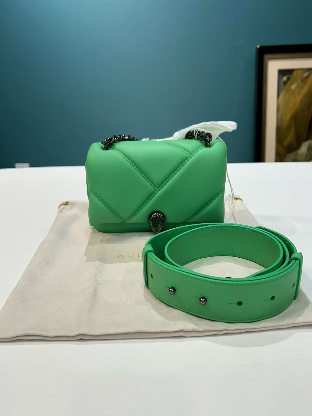 Bulgari Serpenti Leather Handbag