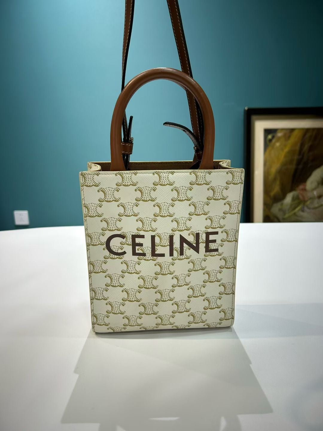 Celine Cabas Horizontal Leather Handbag