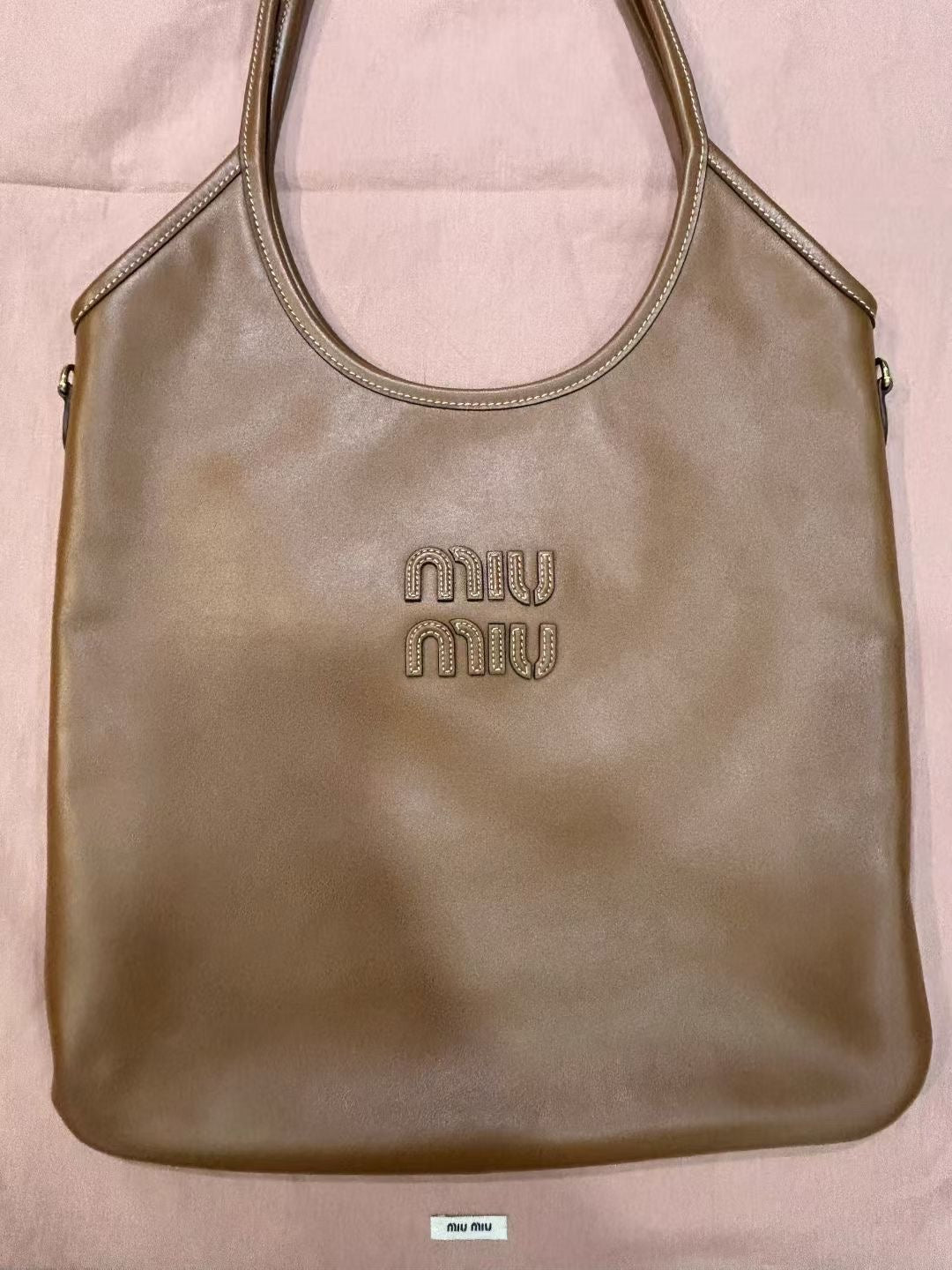 Miu Miu Leather Polka Dot Shoulder Bag