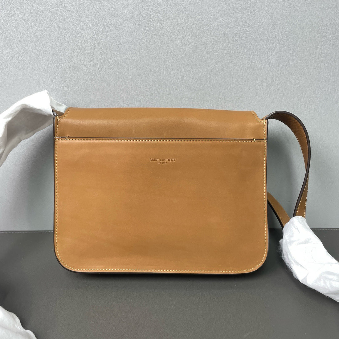 Saint Laurent Niki Besace crossbody bag, calfskin, brown.