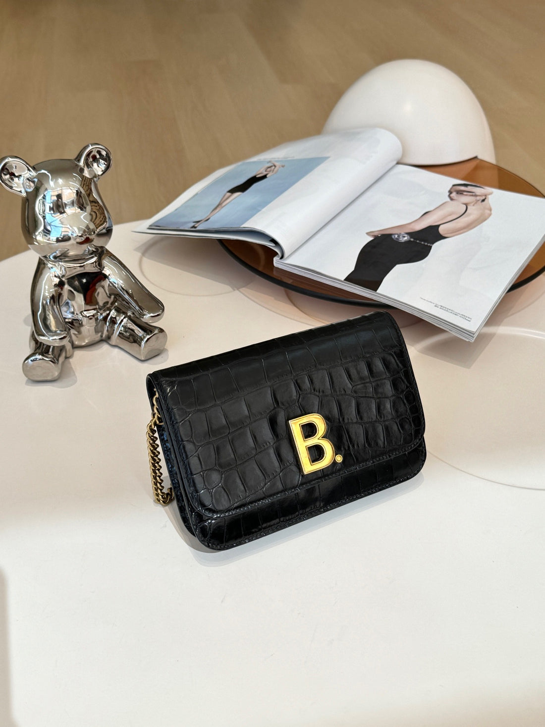 Balenciaga leather clutch