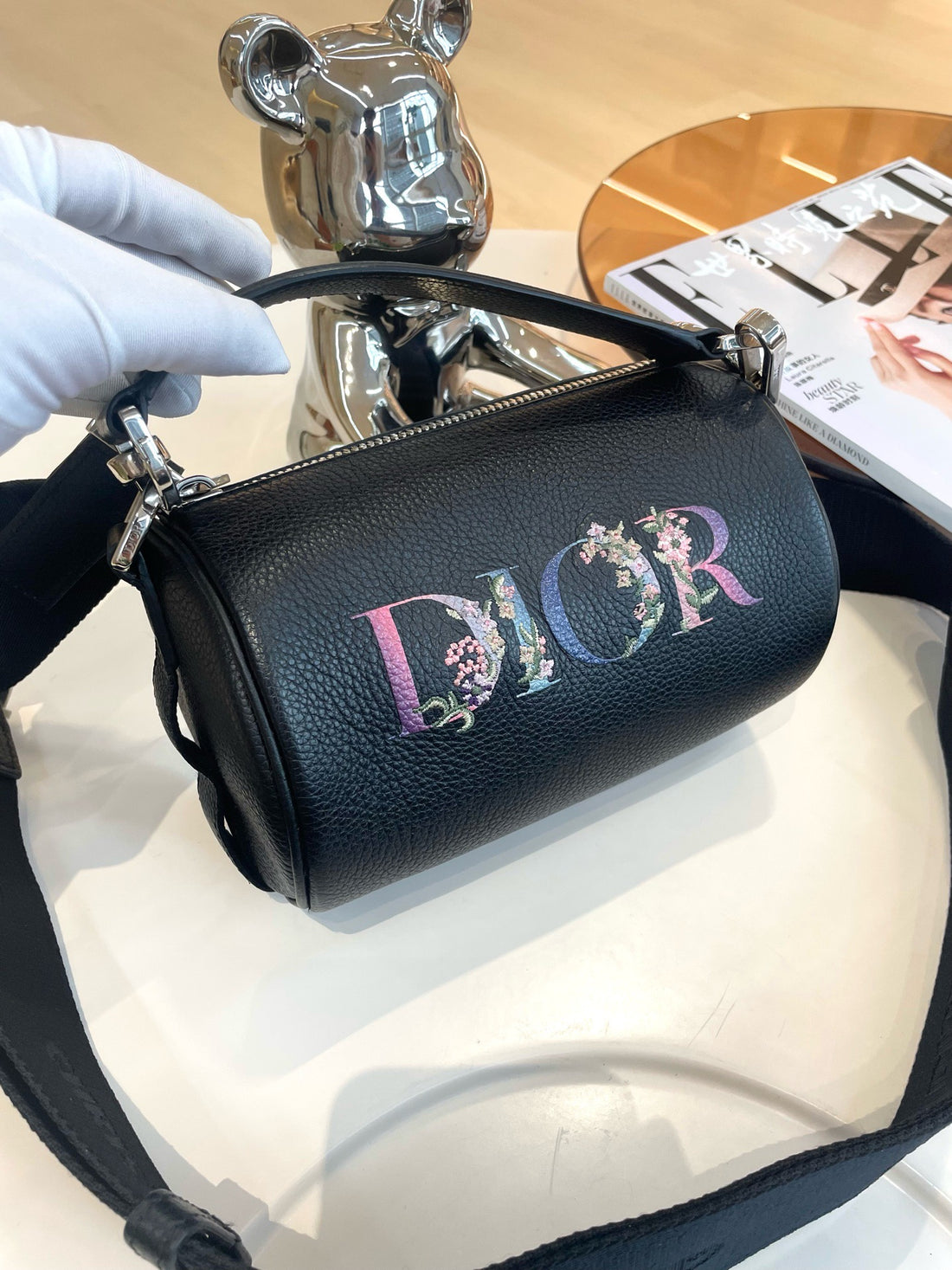 Dior Mini  Flowers Signature Women's Handbag, Black