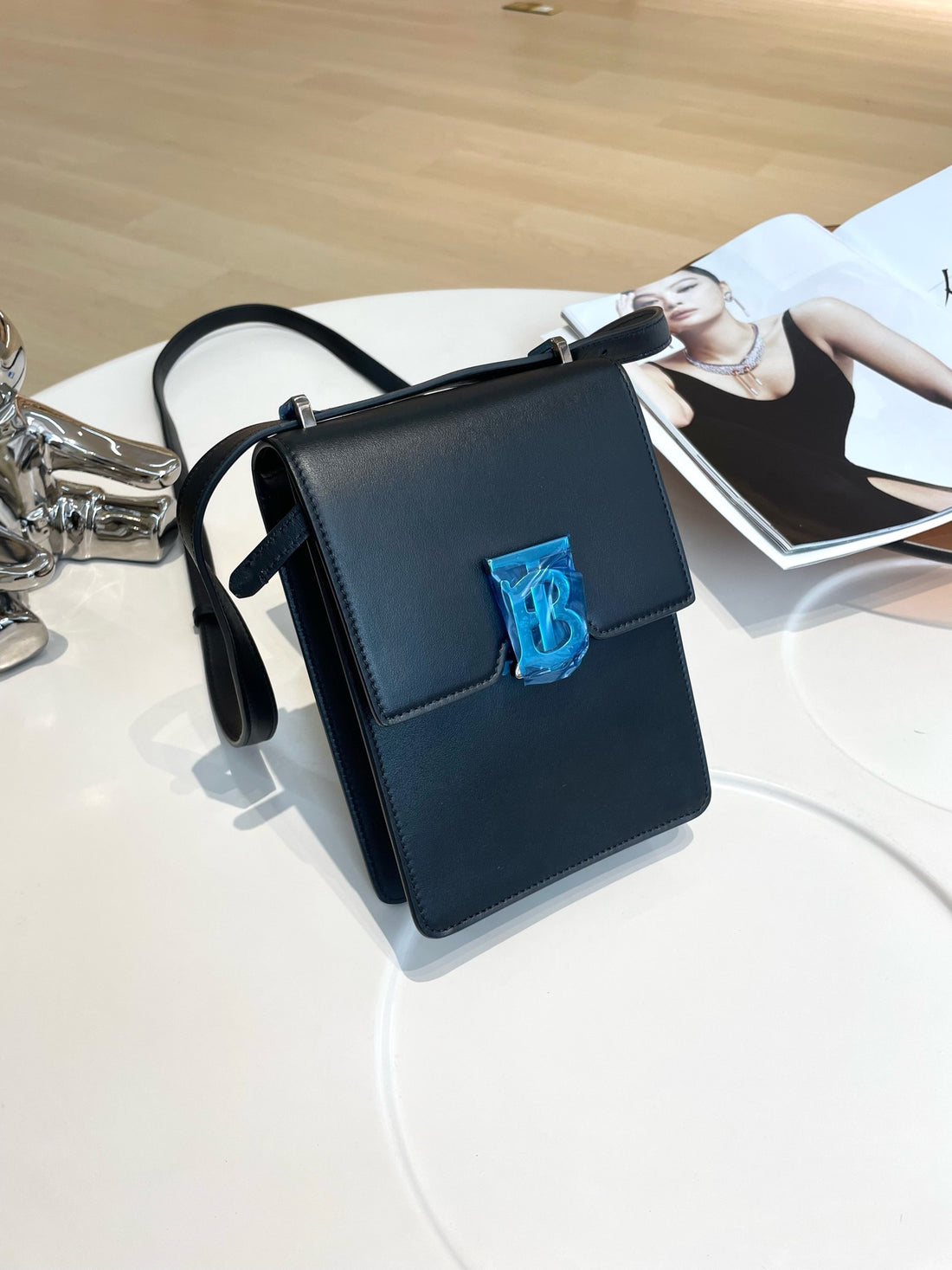 Burberry  Black smooth calfskin TB Robin handbag