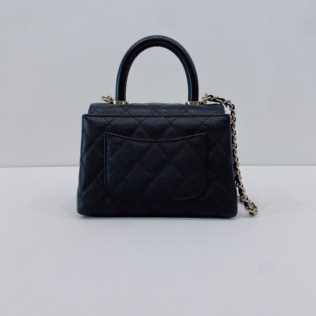 CHANEL Coco Handle 24K Mini Black Gold Quilted Leather Jacket