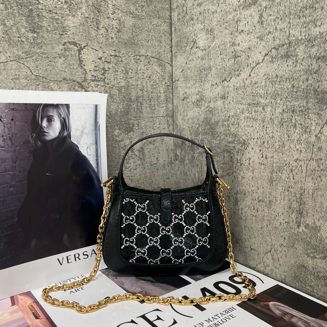 Gucci Jackie Lizard Handbag