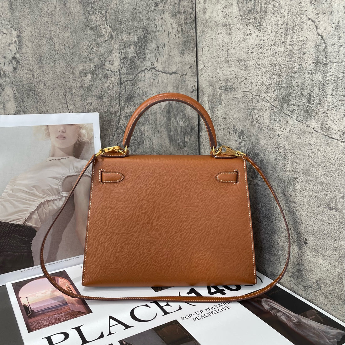 Hermes Kelly 28 Golden Brown with Gold Hardware, Epsom Leather