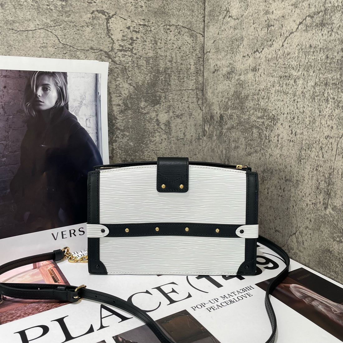 LV Petite Malle Leather Handbag