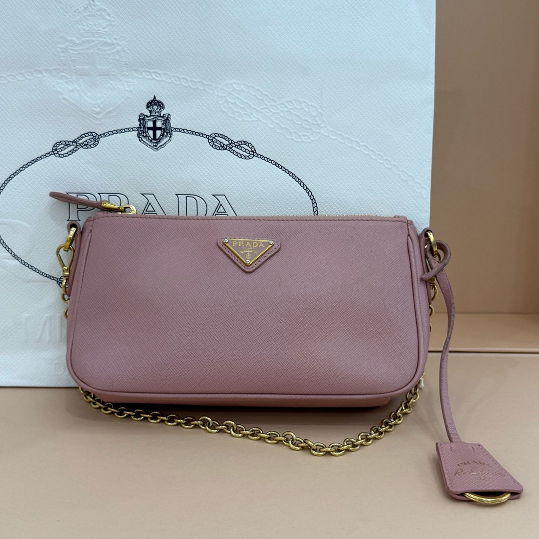 Prada Saffiano Leather Mini Shoulder Bag