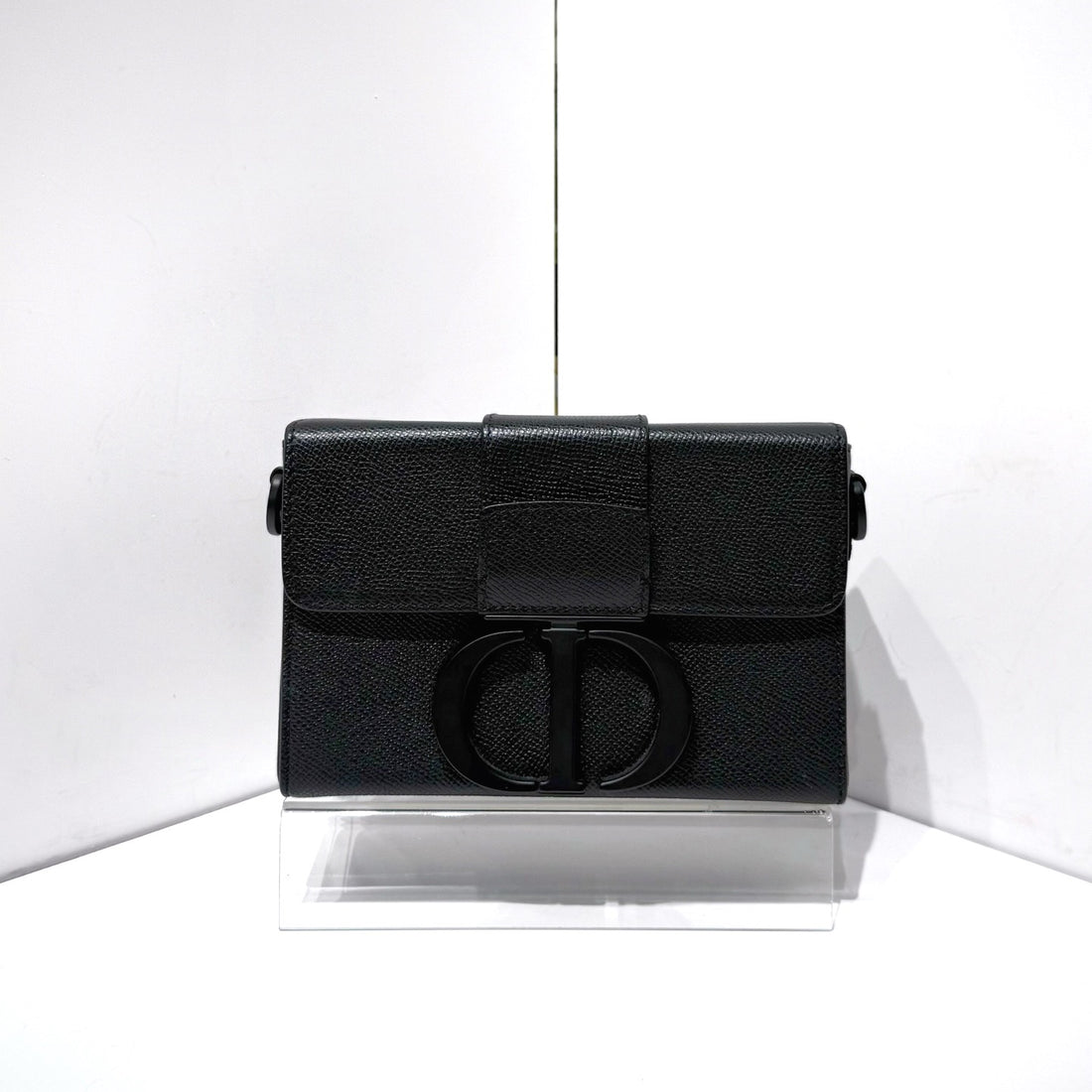 Dior So Black Matte Black Montaigne Box-Shaped Shoulder/Crossbody Bag