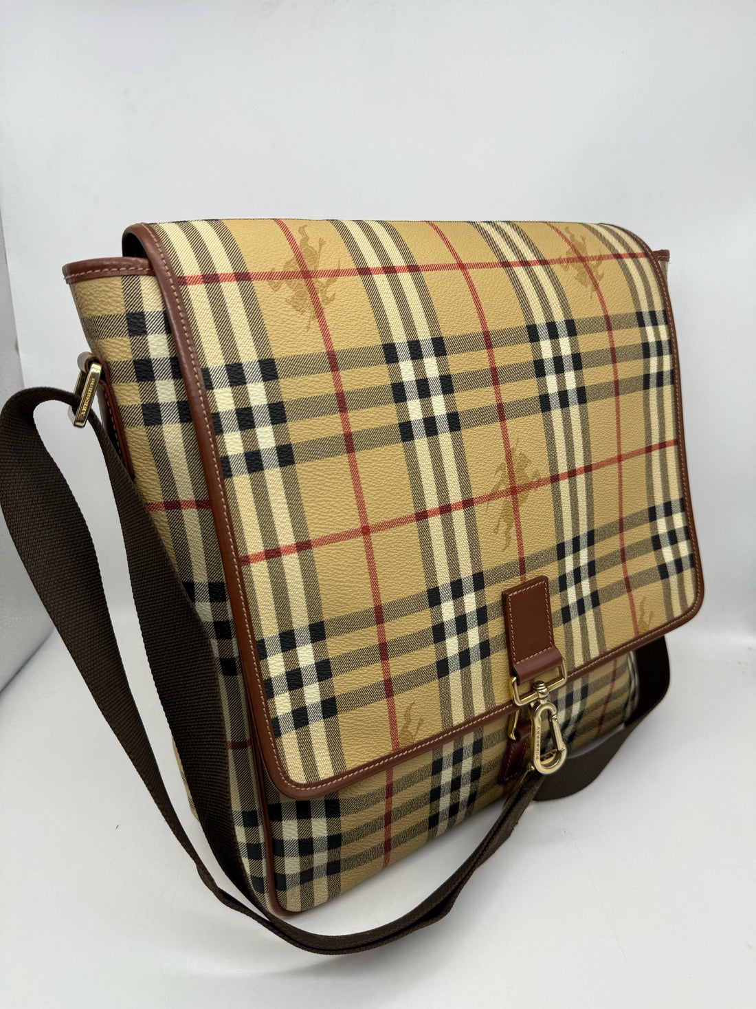 Burberry Equestrian Check Flap Crossbody Bag
