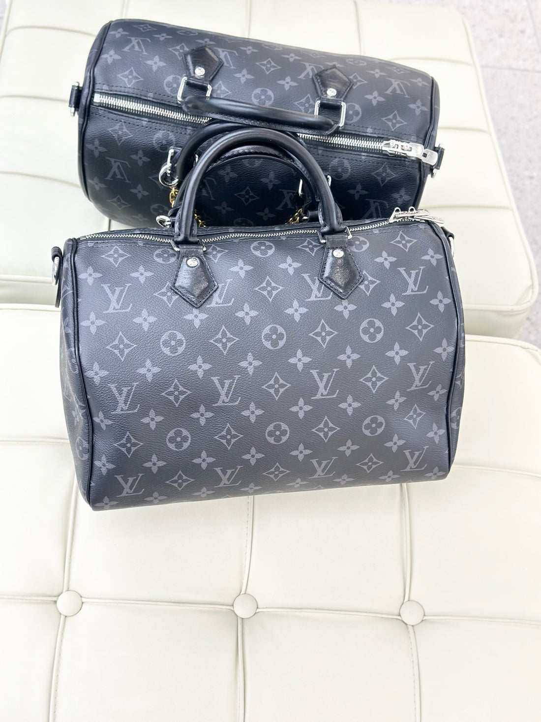 Louis Vuitton FW 25 Black Monogram Speedsoft 30 Black Knight Chain Handbag/Shoulder Bag