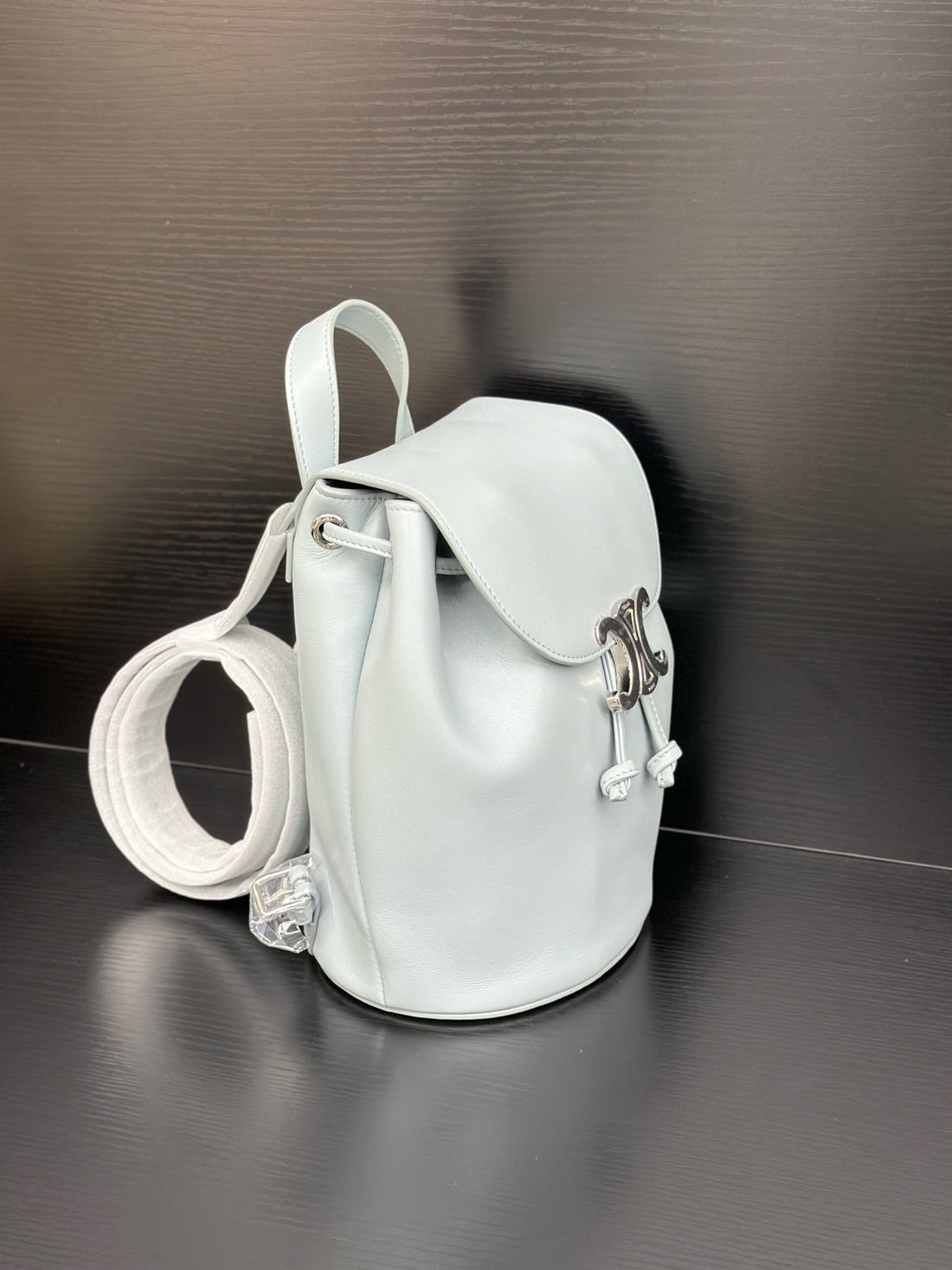 CELINE leather Bonnie backpack with silver buckle