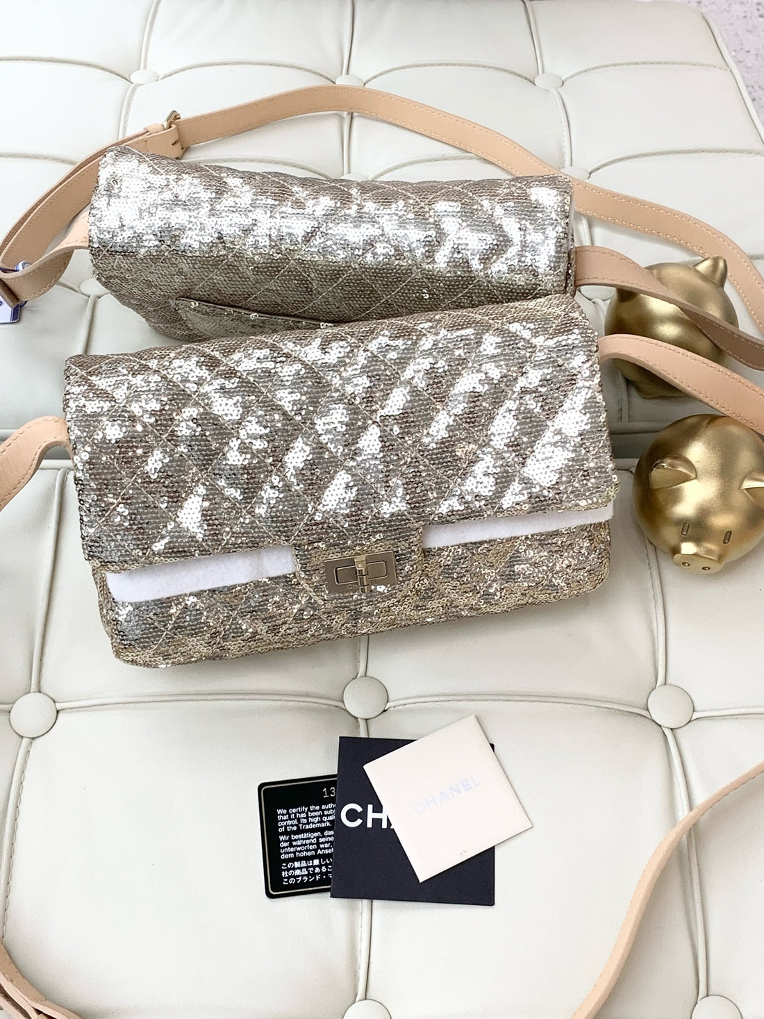 CHANEL 2.55 glitter crossbody bag