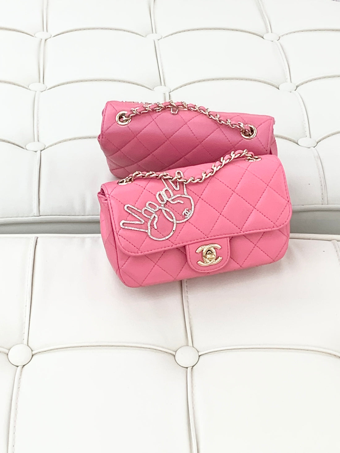 Chanel Mini Flap Bag, pink lambskin, gold hardware