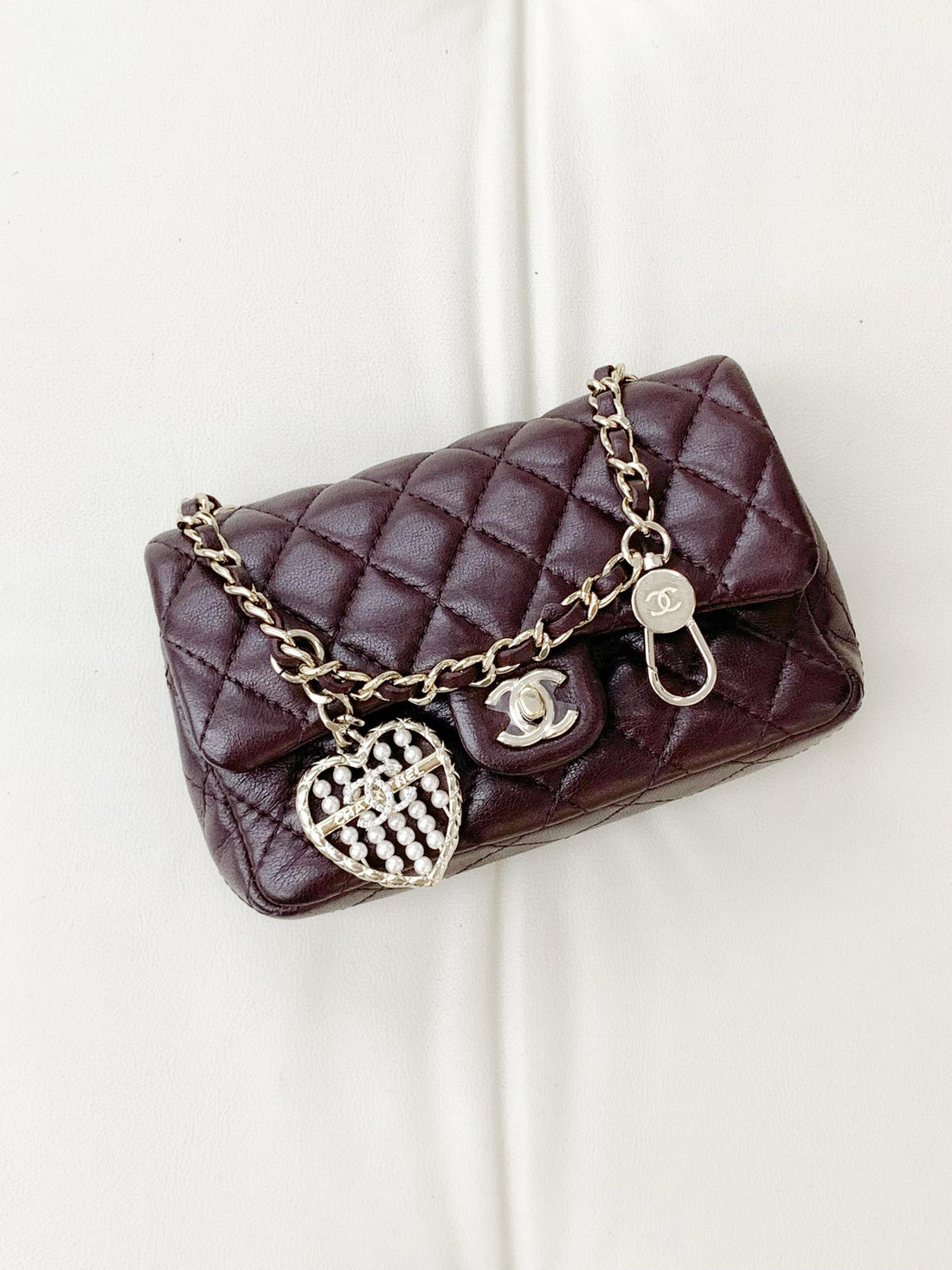 Chanel Dark Brown Lambskin Quilted Mini Flap Bag