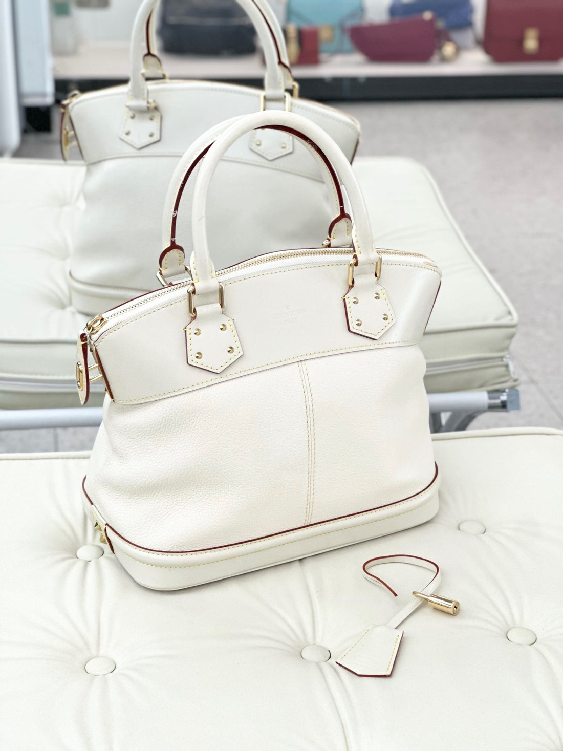 Louis Vuitton White Suhali Leather Lockit PM Bag