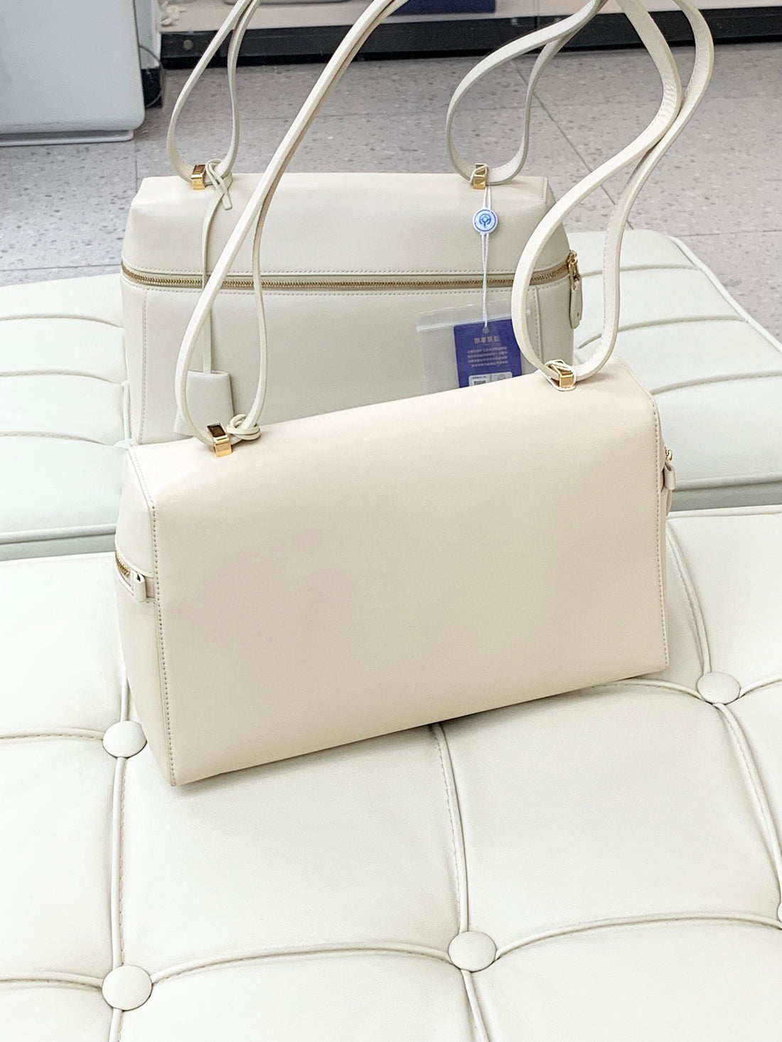 Loro Piana L27 Extra Bag, Beige, Gold-Hard Leather Bag