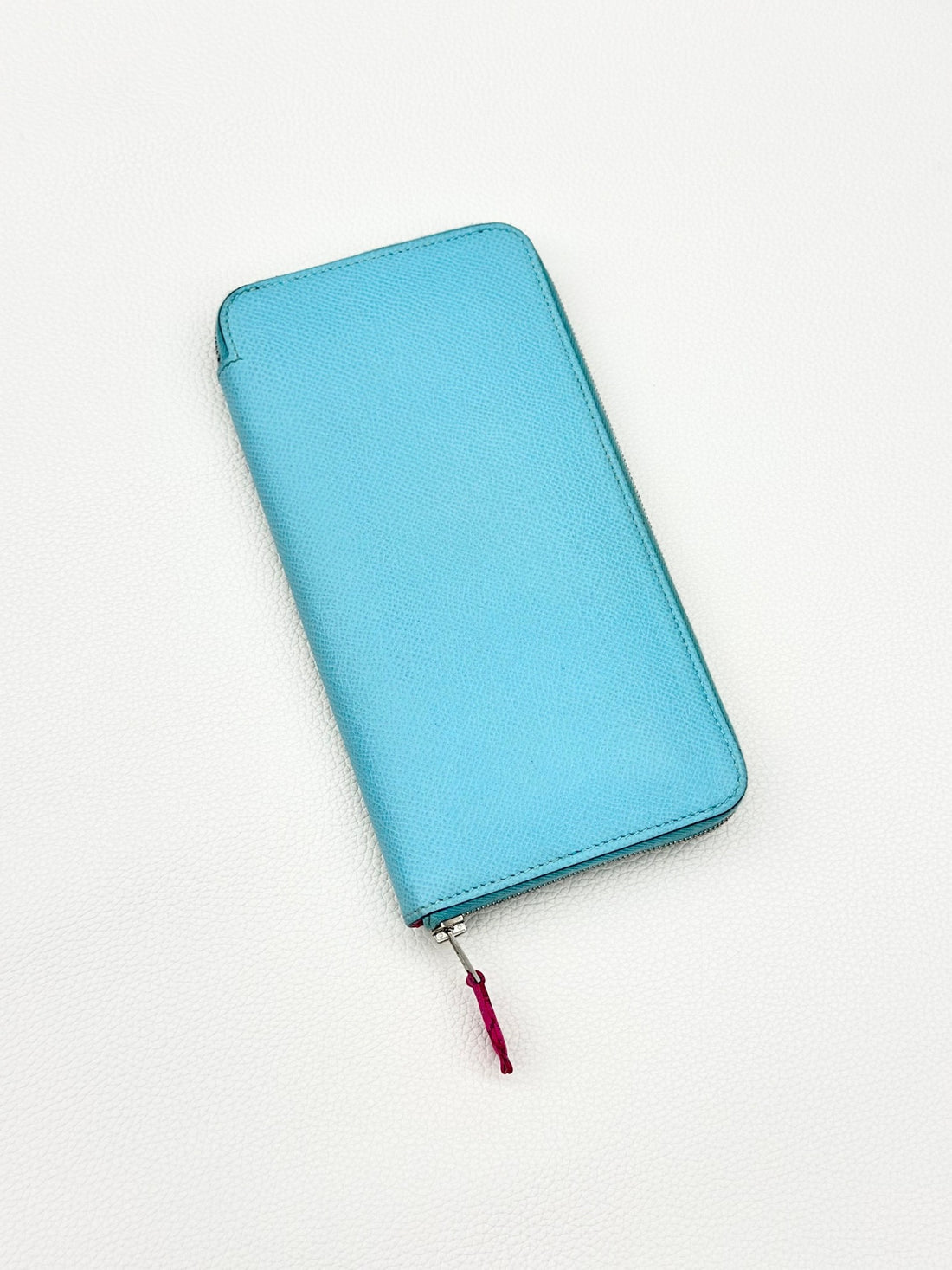 Hermes Macaron Blue Color Block Silk Lined Wallet