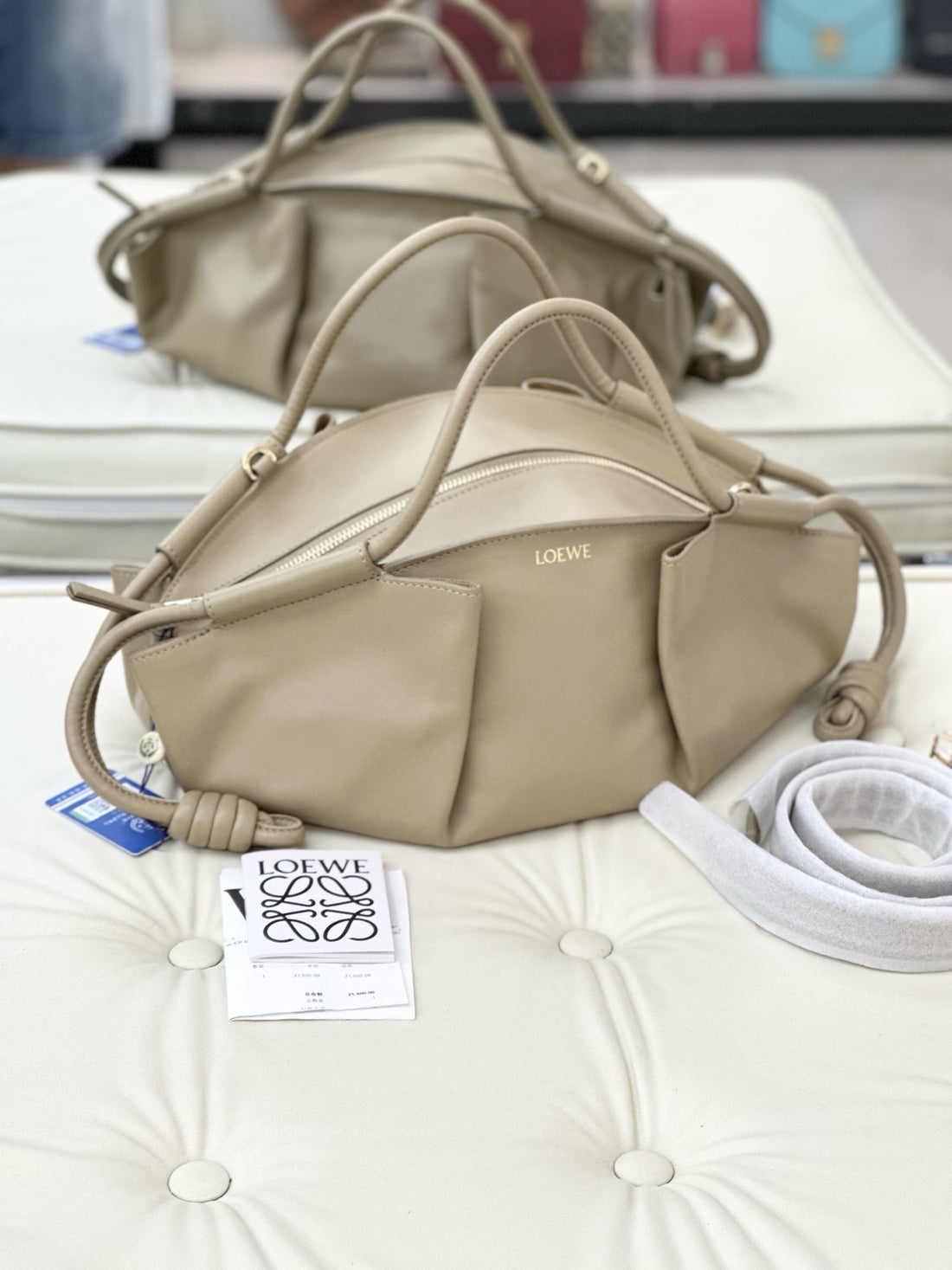 LOEWE Paseo Small Handbag in Glossy Nappa Calfskin