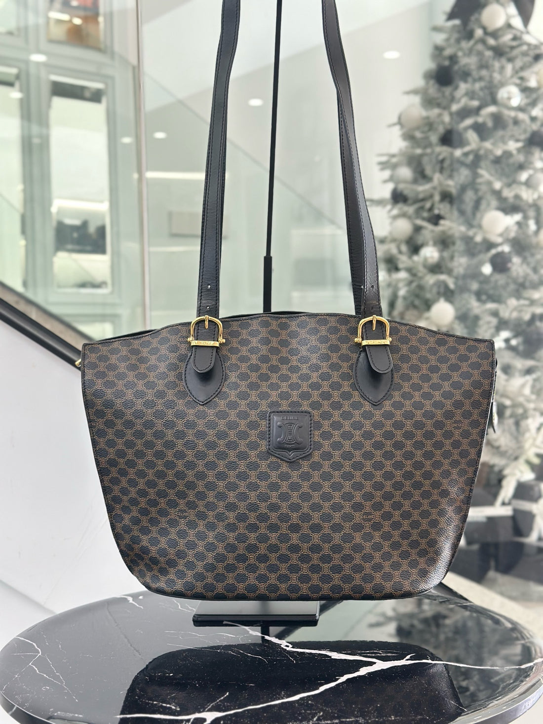 Celine Macadam Coated Canvas Tote Bag