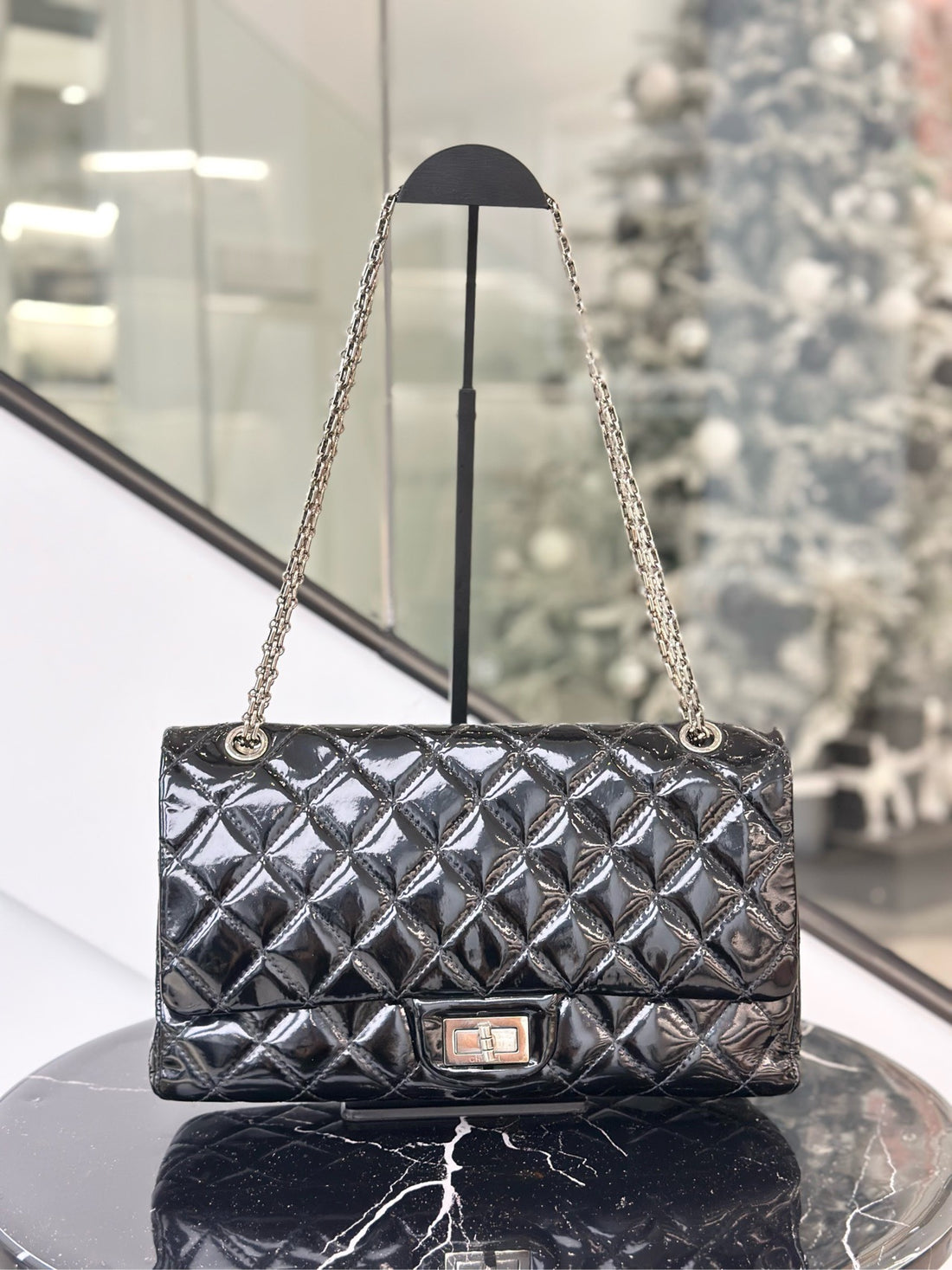 Chanel 2.55 Black Striped Calfskin