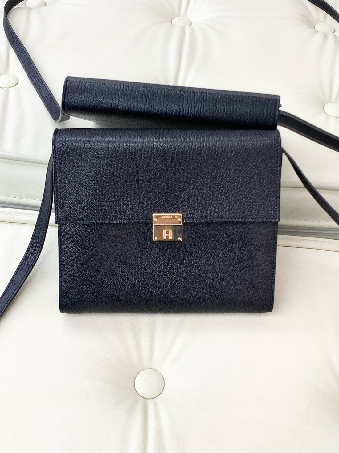 HERMES CLIC16 Black Evercolor Goatskin