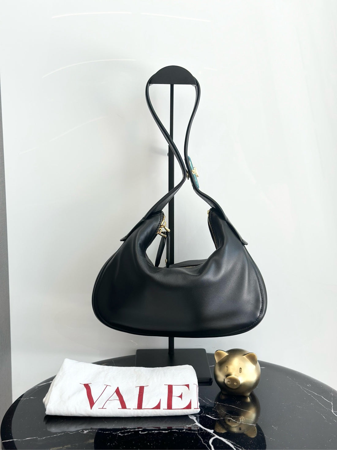 Valentino VLogo Black Hobo Bag