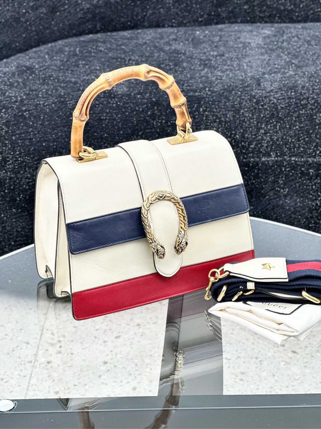 Gucci Dionysus bag with bamboo handle and leather trim - handbag/crossbody style