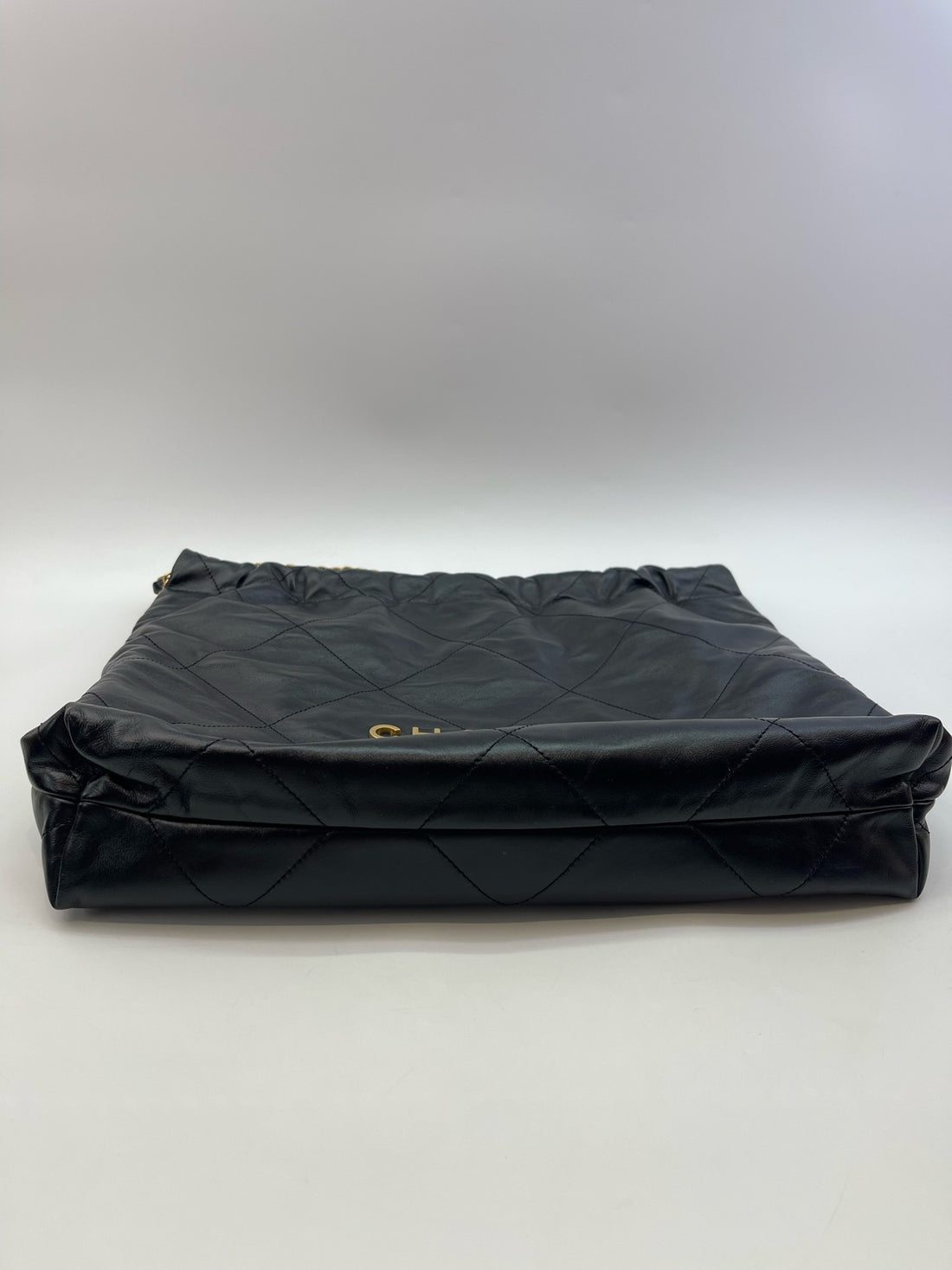 Chanel 22bag Black Gold Calfskin Leather Handbag