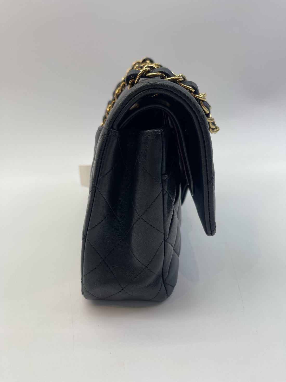 Chanel Black Gold Lambskin with Gold Buckle CF