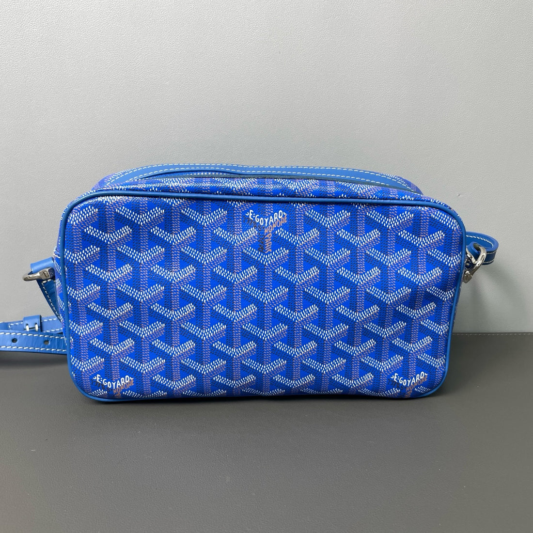 Goyard blue leather crossbody bag