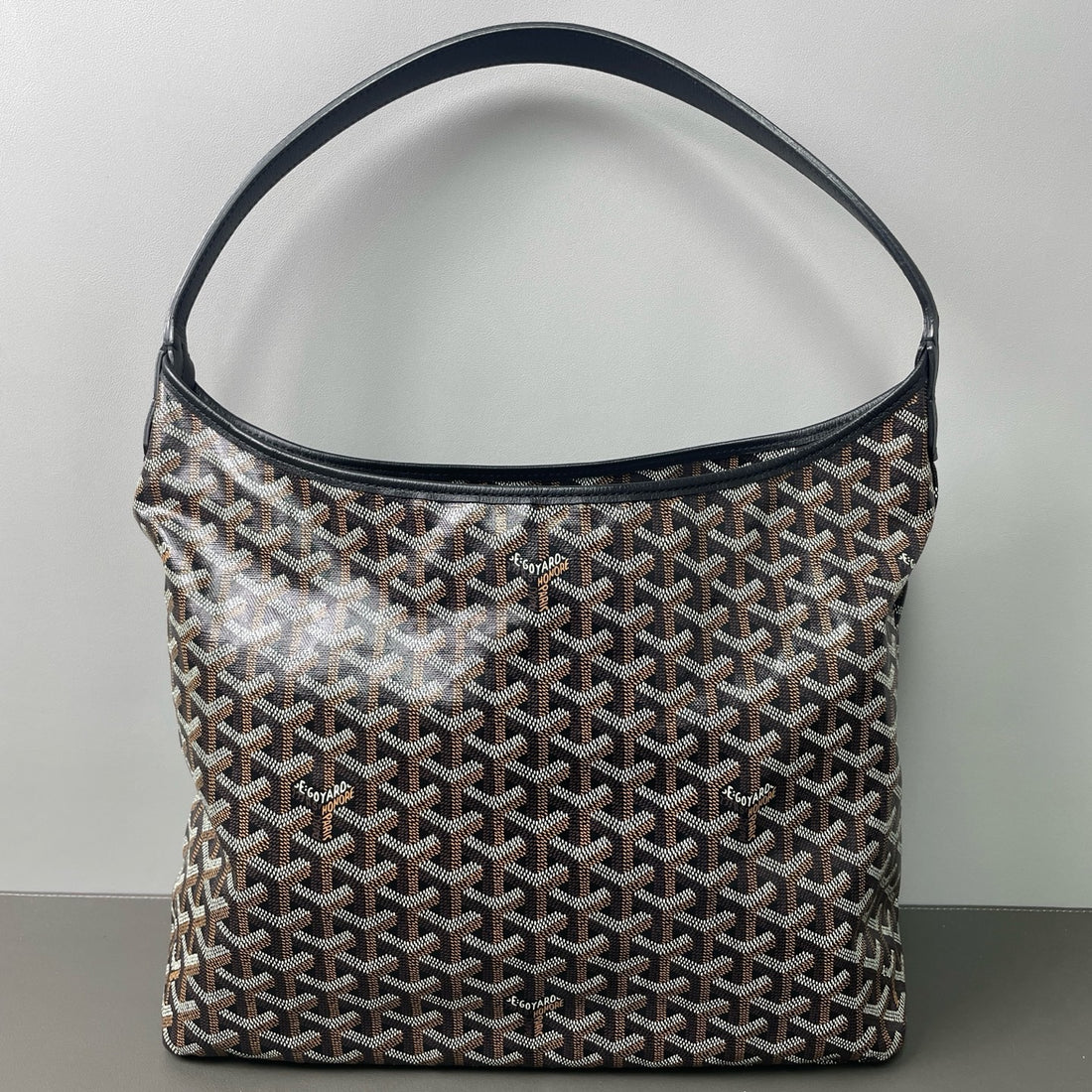 Goyard Boheme PM Hobo Black Iconic Goyardine Canvas Bag
