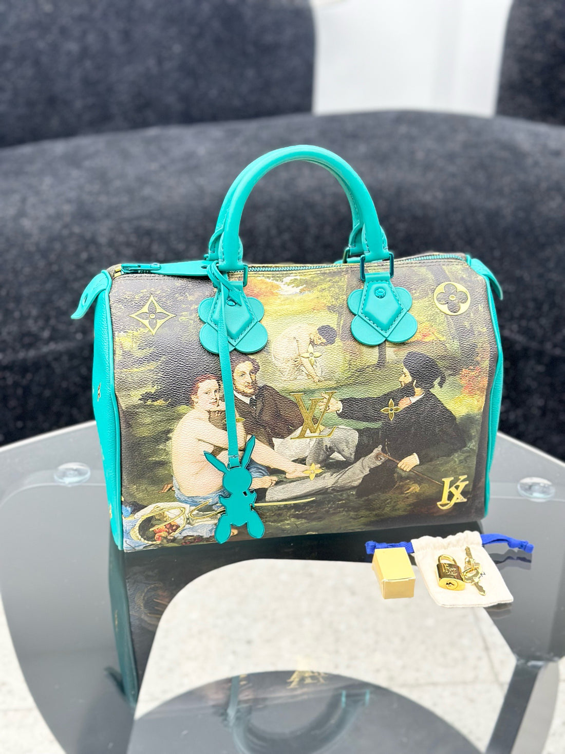 Louis Vuitton Limited Edition Monogram Canvas Jeff Koons Manet Speedy 30 Bag