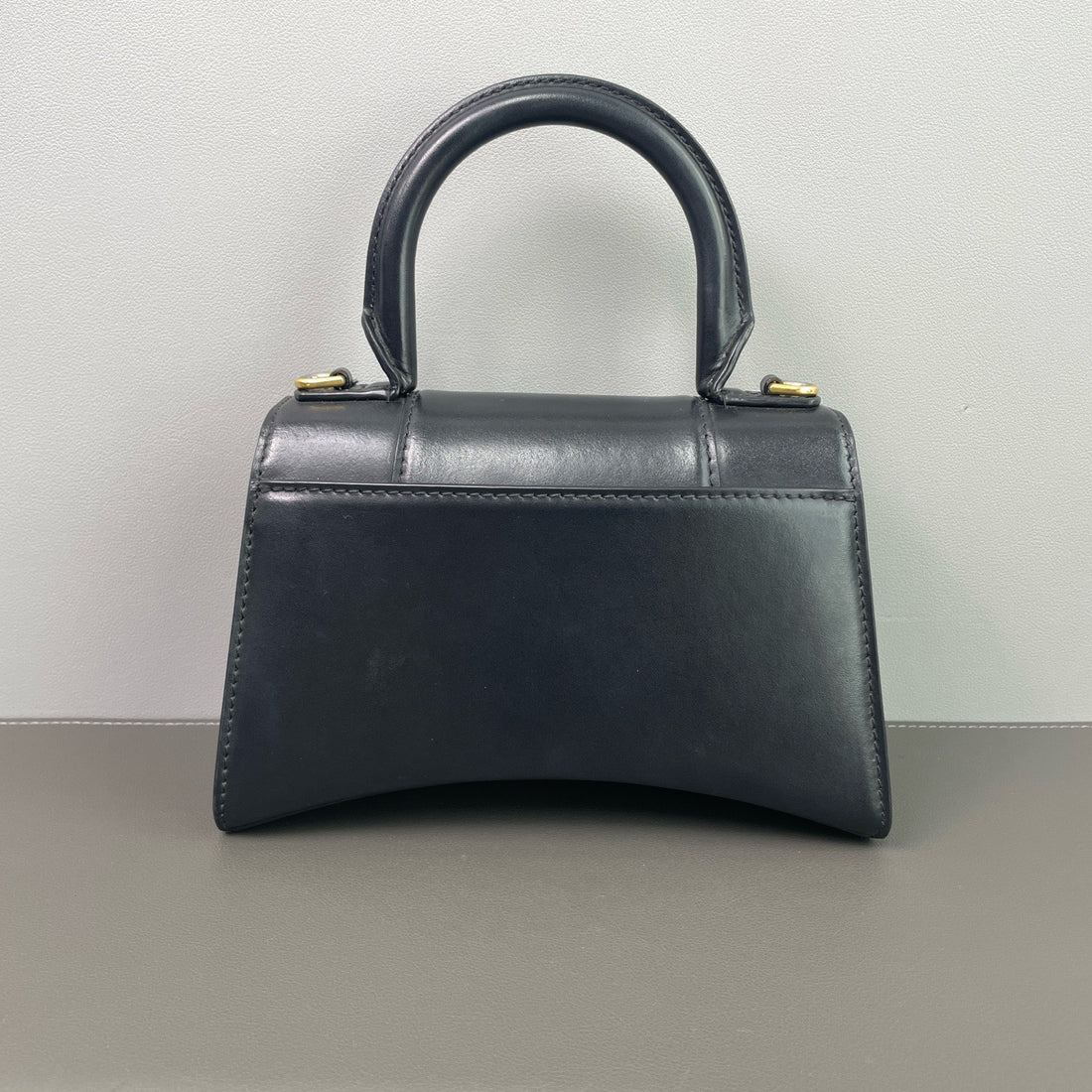 Balenciaga Women's Black Hourglass-Shaped Small Leather Handbag