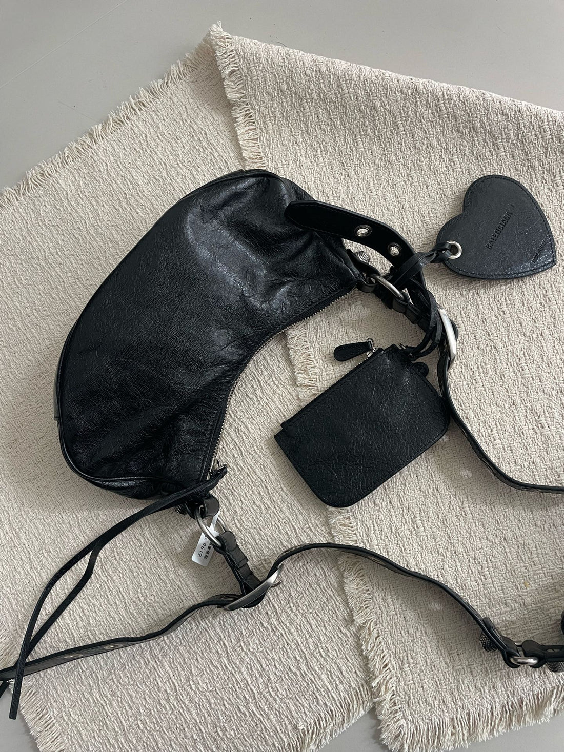 BALENCIAGA Riveted Motorcycle Crescent Bag